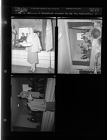 Home demonstration achievement day, Mrs. May receives award (3 Negatives (November 4, 1954) [Sleeve 11, Folder c, Box 5]